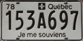 Nummernschilder / Kfz-Kennzeichen Kanada 1978 1970er Quebec