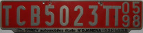 Nummernschilder / Kfz-Kennzeichen Tschad, Republik 1996 1990er tepoty tourist import
