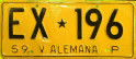 Nummernschilder / Kfz-Kennzeichen Chile 1959 1950er