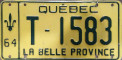 Nummernschilder / Kfz-Kennzeichen Kanada 1964 1960er Quebec Taxi