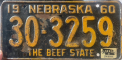 Nummernschilder / Kfz-Kennzeichen USA 1960 1960er Nebraska NE