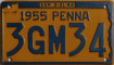 Nummernschilder / Kfz-Kennzeichen USA 1955 1950er Pennsylvania PA