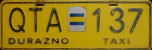 Nummernschilder / Kfz-Kennzeichen Uruguay 2000 2000er Durazno Taxi