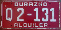 Nummernschilder / Kfz-Kennzeichen Uruguay 1970 1970er Durazno Hire