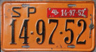 Nummernschilder / Kfz-Kennzeichen Brasilien 1957 1950er Sao Paulo