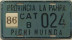 Nummernschilder / Kfz-Kennzeichen Argentinien 1986 1980er La Pampa, Pichi Huinca