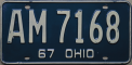 Nummernschilder / Kfz-Kennzeichen USA 1967 1960er Ohio OH