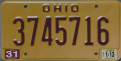 Nummernschilder / Kfz-Kennzeichen USA 1991 1990er Ohio OH DUI