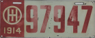 Nummernschilder / Kfz-Kennzeichen USA 1914 1910er Ohio OH