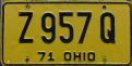 Nummernschilder / Kfz-Kennzeichen USA 1971 1970er Ohio OH