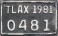 Nummernschilder / Kfz-Kennzeichen Mexiko 1981 1980er Tlaxcala