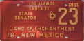 Nummernschilder / Kfz-Kennzeichen USA 1978 1970er New Mexico NM