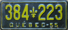 Nummernschilder / Kfz-Kennzeichen Kanada 1955 1950er Quebec