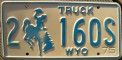Nummernschilder / Kfz-Kennzeichen USA 1975 1970er Wyoming WY
