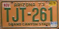 Nummernschilder / Kfz-Kennzeichen USA 1973 1970er Arizona AZ