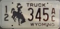 Nummernschilder / Kfz-Kennzeichen USA 1978 1970er Wyoming WY