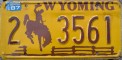 Nummernschilder / Kfz-Kennzeichen USA 1983 1980er Wyoming WY