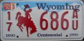 Nummernschilder / Kfz-Kennzeichen USA 1988 1980er Wyoming WY