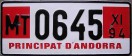 Nummernschilder / Kfz-Kennzeichen Andorra 1986 1980er