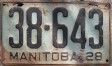 Nummernschilder / Kfz-Kennzeichen Kanada 1928 1920er Manitoba