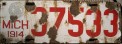 Nummernschilder / Kfz-Kennzeichen USA 1914 1910er Michigan MI