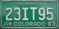 Nummernschilder / Kfz-Kennzeichen USA 1983 1980er Colorado CO