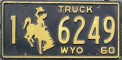 Nummernschilder / Kfz-Kennzeichen USA 1960 1960er Wyoming WY