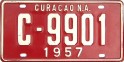 Nummernschilder / Kfz-Kennzeichen Niederländische Antillen 1957 1950er Curacao