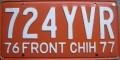Nummernschilder / Kfz-Kennzeichen Mexiko 1976 1970er Chihuahua Front