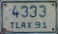 Nummernschilder / Kfz-Kennzeichen Mexiko 1991 1990er Tlaxcala