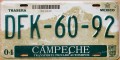 Nummernschilder / Kfz-Kennzeichen Mexiko 2005 2000er Campeche